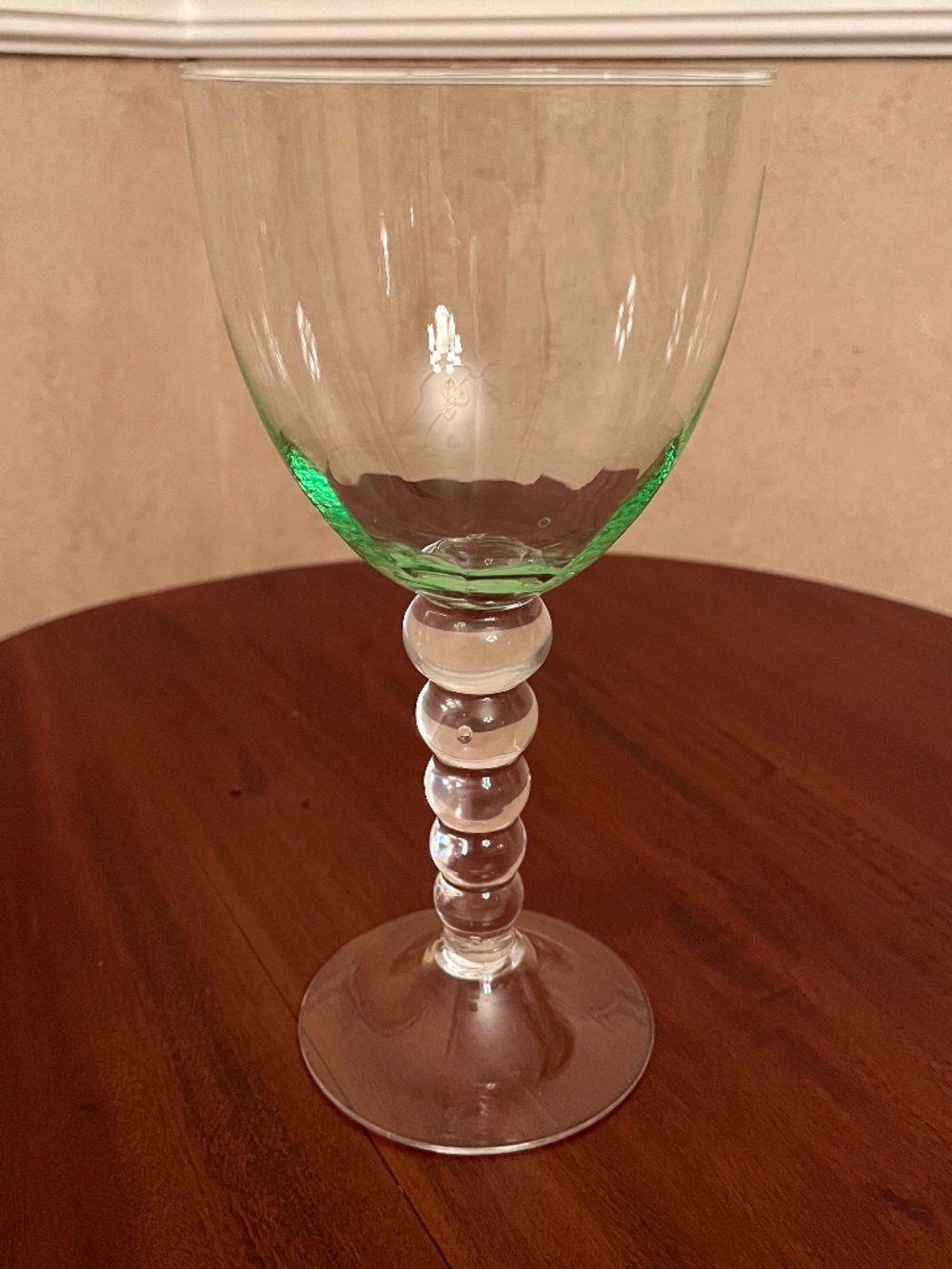 Elegant Green-Tinted Goblet / Wine Glass ✨🍷 Large Statement Stemware